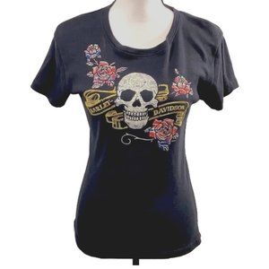 NWOT Harley-Davidson Skull/Roses T-shirt